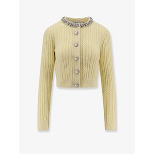 Self Portrait Women Wool Blend Cardigan With Rhinestones